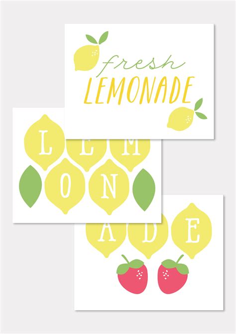 Free Lemonade Stand Printables